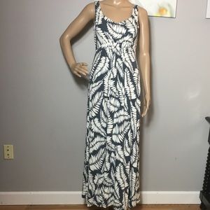 Boden Navy and White Maxi Dress